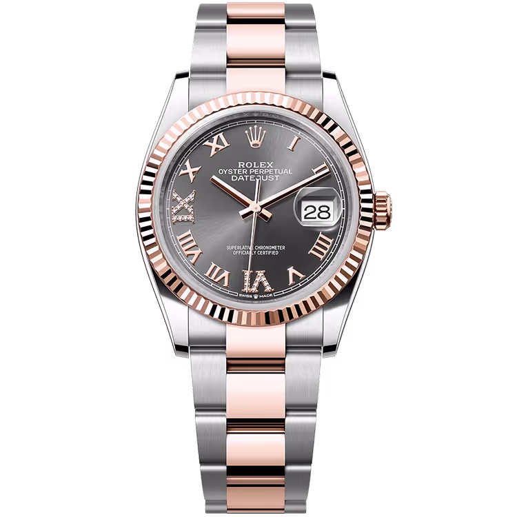 Rolex Datejust Rhodium Roman Diamond Dial