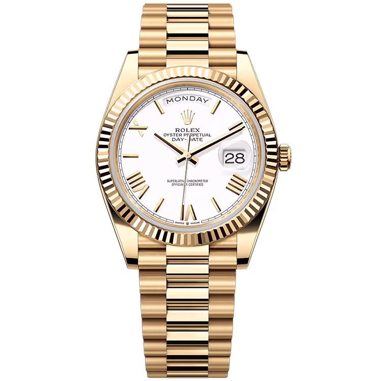 Rolex Day-Date White Roman Dial