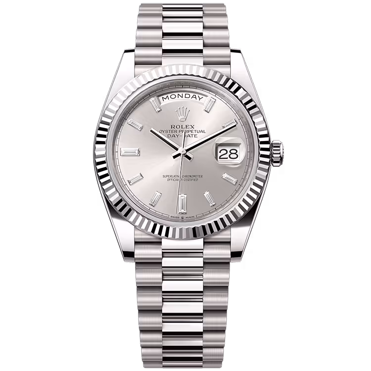 Rolex Day-Date Silver Diamond Dial