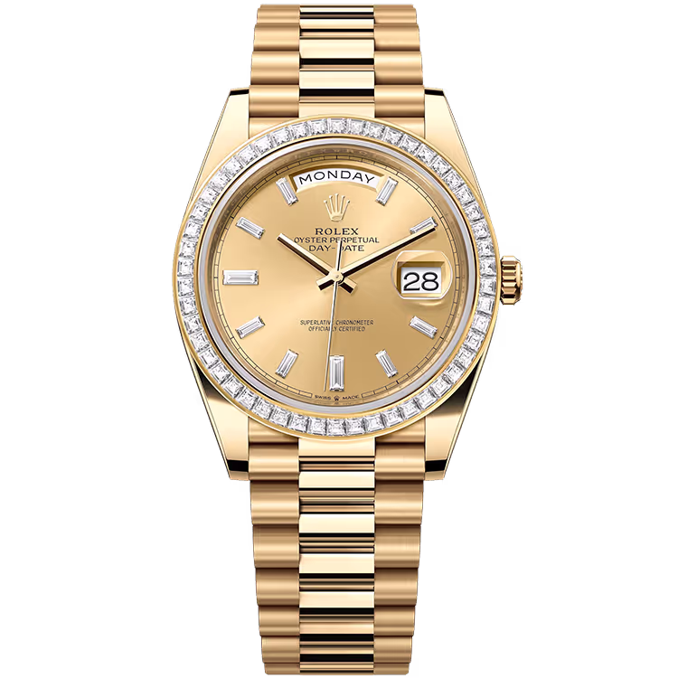 Rolex Day-Date Champagne Diamond Baguette Dial