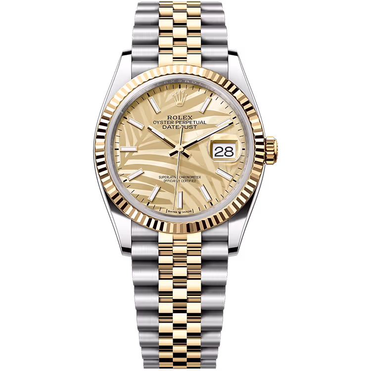 Rolex Datejust Champagne Palm Motif Dial