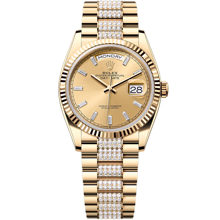 Rolex Day-Date Champagne Baguette Diamond Dial