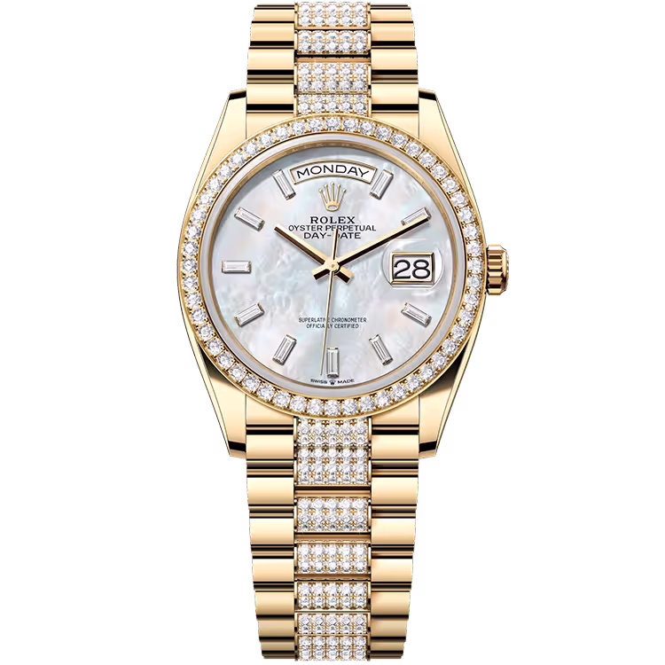 Rolex Day-Date Mother of Pearl Baguette Diamond Dial
