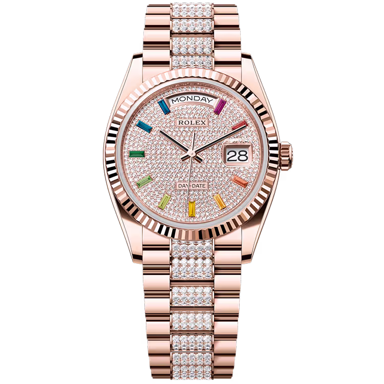 Rolex Day-Date Rainbow Diamond Pave Dial