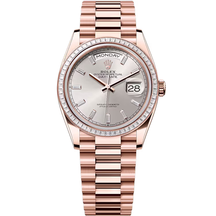 Rolex Day-Date Silver Diamond Dial