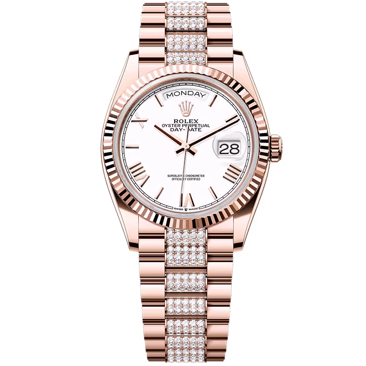 Rolex Day-Date White Roman Dial
