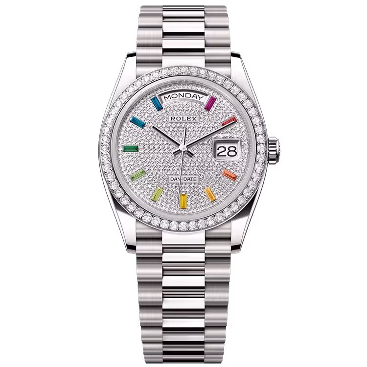 Rolex Day-Date Rainbow Diamond Pave Dial