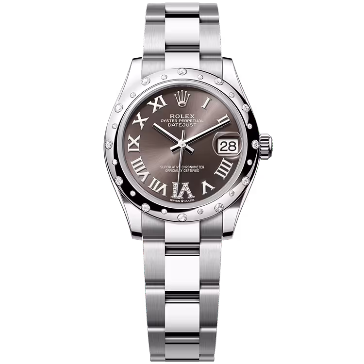 Rolex Datejust Rhodium Roman Diamond Dial