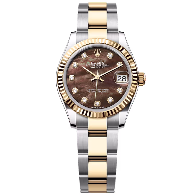 Rolex Datejust Black Mother of Pearl Diamond Dial