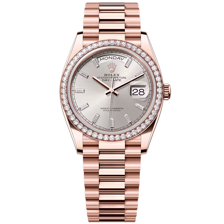 Rolex Day-Date Silver Diamond Dial