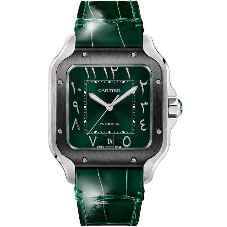 Cartier Santos Green Arabic Dial
